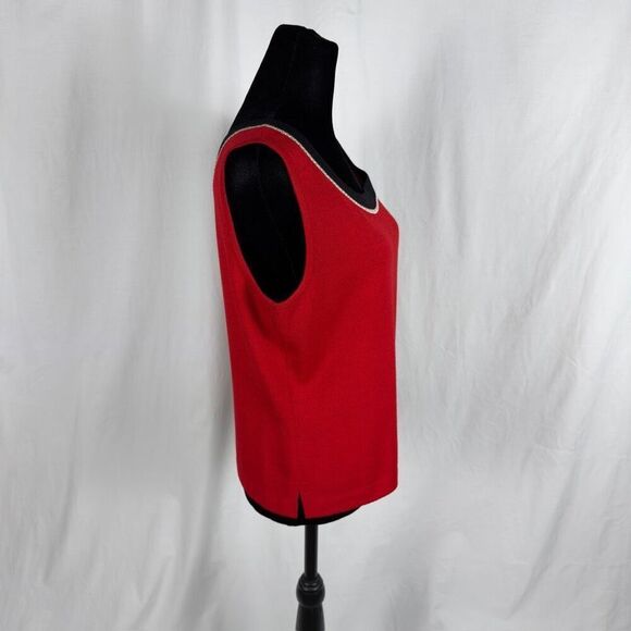 St. John Knit Red Tank Top - Women’s S - Picture 2 of 9